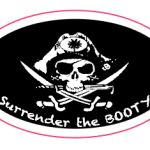 Pirate "surrender the booty" magnet 2x3 inch